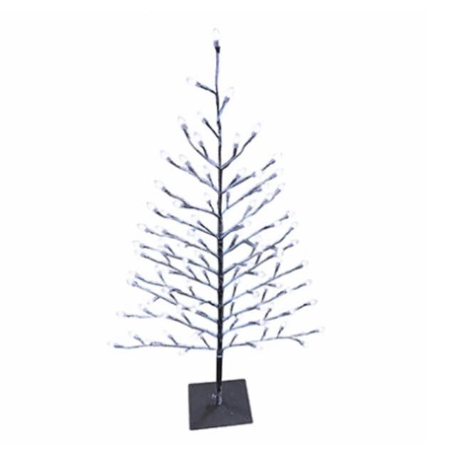 Holiday Bright Lights 266689 42 in. Christmas LED Flat Stick Snow Covered Tree, Pure White