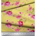 thumbnail image 3 of Soimoi Satin Silk Fabric Leaves,Rose & Peony Floral Printed Craft Fabric by The Yard 42 Inch Wide, 3 of 3