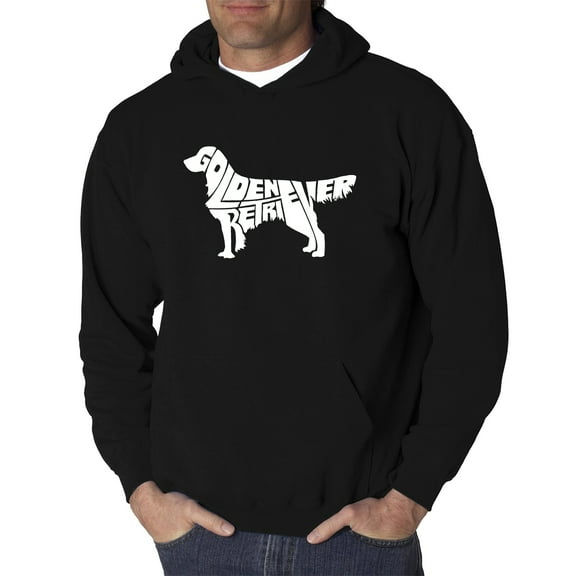 LA Pop Art Men's Word Art Hooded Sweatshirt - Golden Retreiver