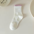 thumbnail image 5 of Opolski Women Anti-slip Cotton Socks Women's Anti-slip Cotton Mid-calf Socks Solid Color Stretchy Sweat-absorbent 1 Pair Pink, 5 of 8