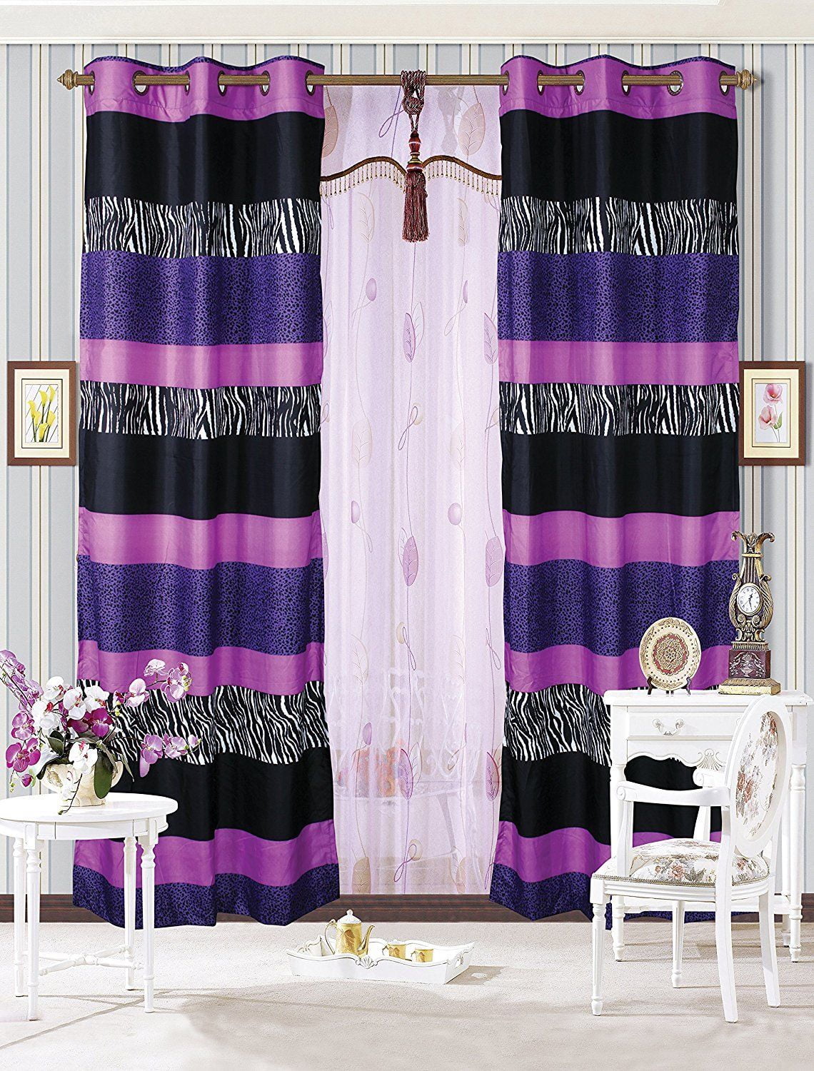 Fancy Linen 2 Panel Curtains Teens Zebra Leopard Purple Pink White Black New Walmartcom Walmartcom Fancy Linen 2 Panel Curtains Teens Zebra Leopard Purple Pink White Black New Walmartcom Walmartcom
