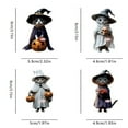thumbnail image 6 of Sylvtty Car Mirror Hanging Decoration Cartoon Witch Cat/Kids 2D Flat Acrylic Pendant Halloween Car Rearview Mirror Ornament for Window Wall Auto Interior Accessories, 6 of 7