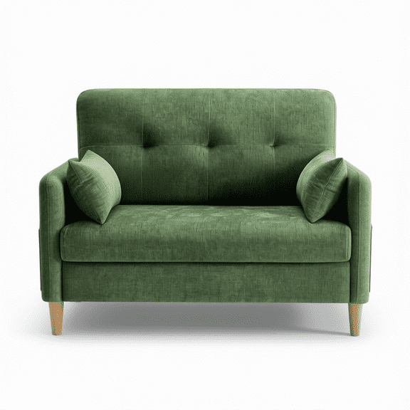 47" Small Loveseat Sofa for Living Room, Comfy Chenille Fabric Love Seat for Bedroom with Throw Pillow, Removable Cushion Cover, Couch for Small Space, Apartment, Dorm