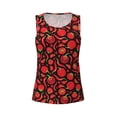 thumbnail image 4 of Xecao Tomatoes And Chili print women's scoop neck, loose-fit workout tank tops for the gym., 4 of 9