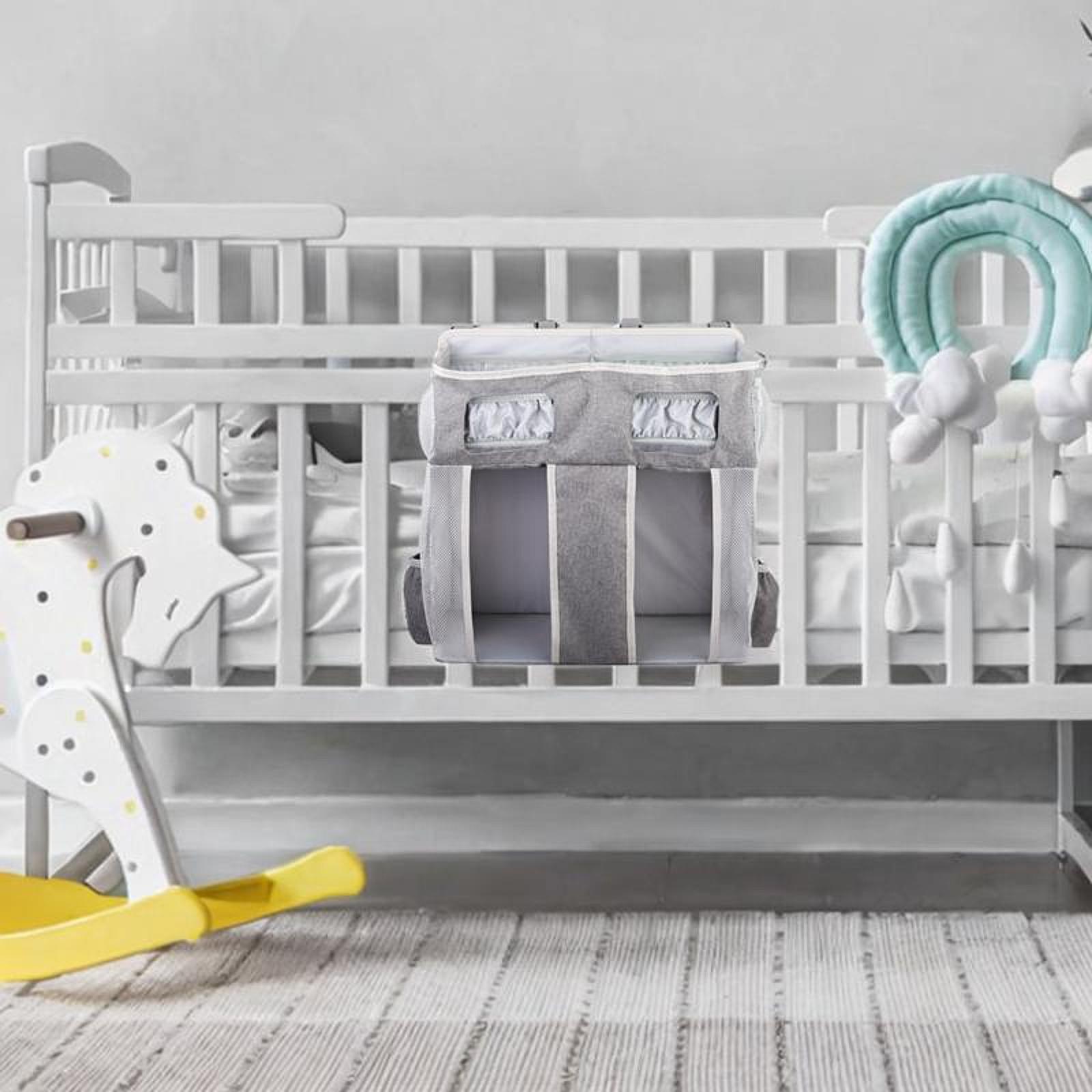 WeiLaiKeQi Hanging Diaper Organizer Spacious Changing Table Playard Baby Diaper Stacker Gray