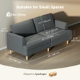 thumbnail image 3 of HOMCOM 3 Seater Sofa w/ Thick Spring Cushions, 74" Modern Upholstered Couch, 3 of 10