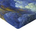 thumbnail image 2 of Ambesonne Fractal Fitted Sheet, Trippy Blurry Shapes, Queen Size, Blue Pale Yellow, 2 of 3