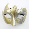 thumbnail image 2 of 2 Pack Male And Female Makeup Party Favors Dance Face Guard Painted Mask With Gold Powder Multi Masquerade Masks Cornered Half Face Carnival Mask Party Face Guard Masquerade Par, 2 of 3