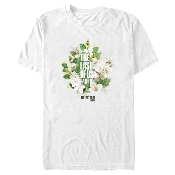 Mens The Last of Us White Flowers Logo T Shirt