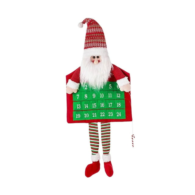 Calendario de Adviento 2023 Accesorios de calendario colgante de Navidad, reutilizable hasta Navidad para fiesta, vacaciones de Papá Noel