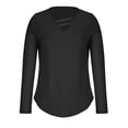 thumbnail image 7 of Odeerbi Womens Tops Long Sleeve Shirts Blouses Solid Color 2024 Fashion Leisure Comfortable V-neck Long Sleeves Blouse Black, 7 of 7