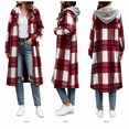 thumbnail image 2 of HappyYEE Women’s Plaid Long Jackets, Fall Flannel Full Zip Hooded Tunic Outerwear, Loose Long Sleeve Tunic Sweatshirt with Pockets, 2 of 8