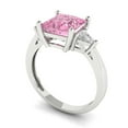 thumbnail image 2 of 2.32 ct Princess Cut Simulated Pink Diamond 3 Stone 14K White Gold Womens Engagement Ring, 2 of 5