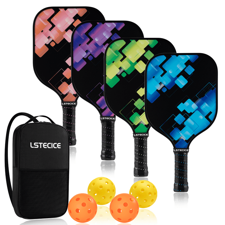 LSTECICE Pickleball Paddles, USAPA Standard Pickleball Paddles Set of 2-4,  Lightweight Pickleball Equipment with 2-4 Pickleball Racquets, 4 Balls and