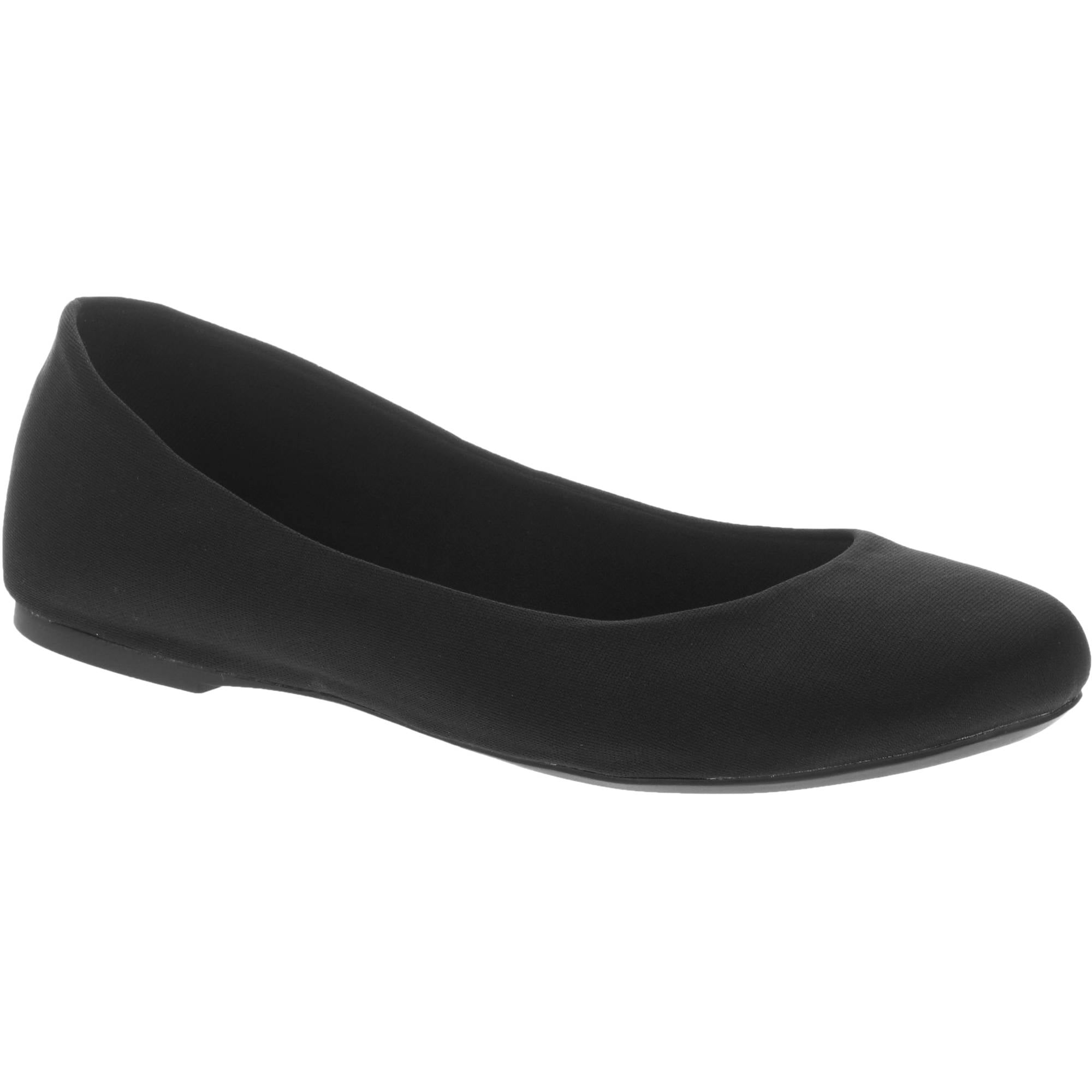 time and tru black ballet flats