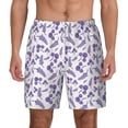 thumbnail image 2 of Goofa Lavender Flowers Printed Men's Swim Trunks Board Shorts Quick Dry Mens Swimming Trunks with Compression Liner,Breathable Fit Hawaii Beach Shorts-X-Large, 2 of 9