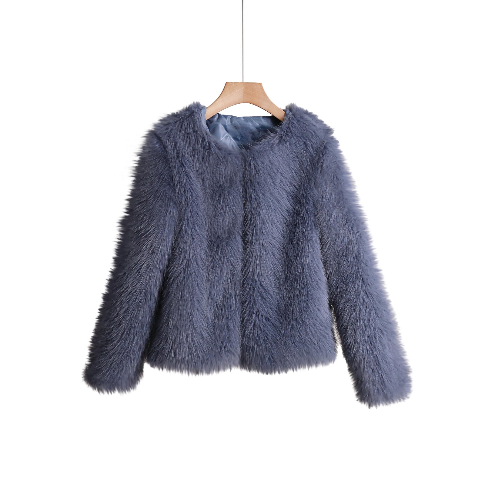 Girls blue fur coat best sale