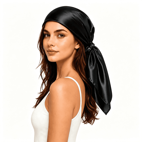 TELOLY 100% Mulberry Silk Head Scarf for Women, 35 X 35 Inch Square | 14-Momme, 6A-Grade Silk; Lightweight Solid-Color Hair Scarf for Sleeping Or Styling; Helps Reduce Friction and Frizz
