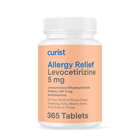 Curist Levocetirizine 5 mg (365 Tablets) Seasonal Antihistamine for Allergy Relief - Non-Drowsy Formula with 24 Hour Itch, Sneezing & Runny Nose Relief