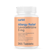 Curist Levocetirizine 5 mg (365 Tablets) Seasonal Antihistamine for Allergy Relief - Non-Drowsy Formula with 24 Hour Itch, Sneezing & Runny Nose Relief