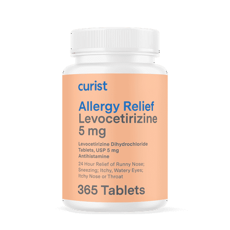 Curist Levocetirizine 5 mg (365 Tablets) Seasonal Antihistamine for Allergy Relief - Non-Drowsy Formula with 24 Hour Itch, Sneezing & Runny Nose Relief