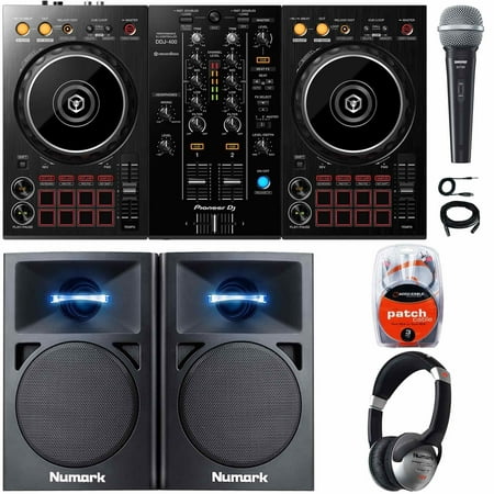 Pioneer DDJ-400 Rekordbox DJ Controller+Monitors + Headphones DJ Starter
