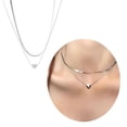 thumbnail image 3 of Fashion Heart Pendant Necklace Double-layer Chain Necklace Stainless Steel Heart Pendant Choker Perfect Gift for Teens, 3 of 8
