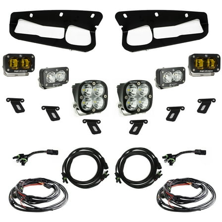 Baja Designs 21-22 Ford Bronco w/Steel Bumper S2 SAE Sportsmen Fog Pkt Light Kit w/Upfitter - Amber