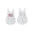 thumbnail image 2 of BemeyourBBs Baby Girl Overall Romper Football Embroidery Sleeveless Jumpsuit, 2 of 9