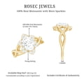 thumbnail image 5 of Rosec Jewels Certified Moissanite Flower Engagement Ring - D-VS1 Quality Certified Moissanite Ring for Women, 18K Yellow Gold, US 12.50, 5 of 8