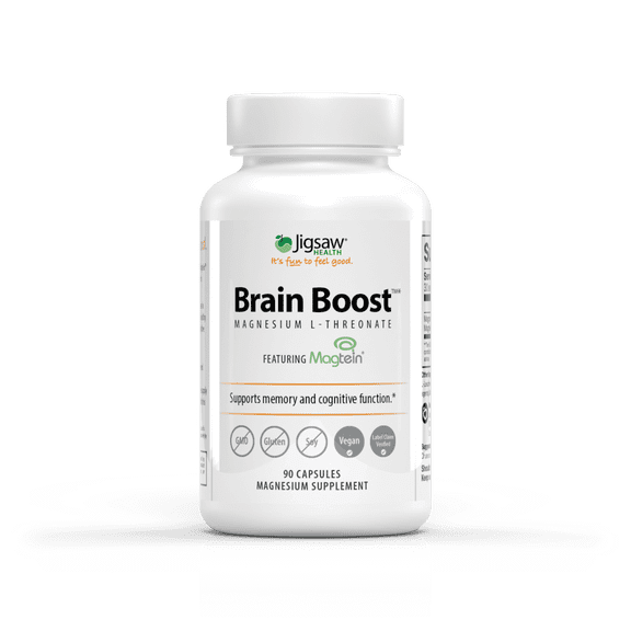 Jigsaw Health Brain Boost | Clinically Tested Magnesium L-Threonate Capsules for Cognitive Support, 90 Count