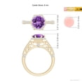 thumbnail image 4 of ANGARA Natural 1.7 Ct. Amethyst with Diamond Halo Ring in 14K Yellow Gold for Women (Ring Size: 11.5), 4 of 9