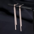 thumbnail image 4 of Sterling Silver Crystal Rhinestone Linear Drop Earrings for Women Teens CZ Long Dangle Earrings Tassel Chain Studs, 4 of 12