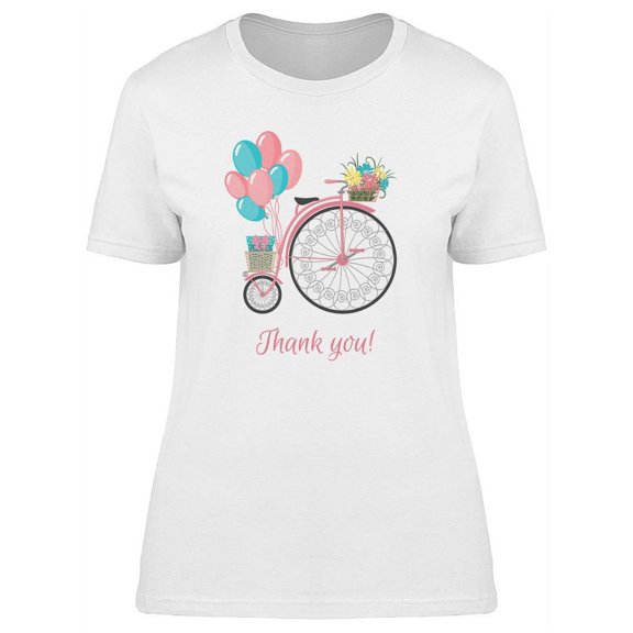 Thank You Old Vintage Bicycle T-Shirt Women -Image by Shutterstock, Female XX-Large