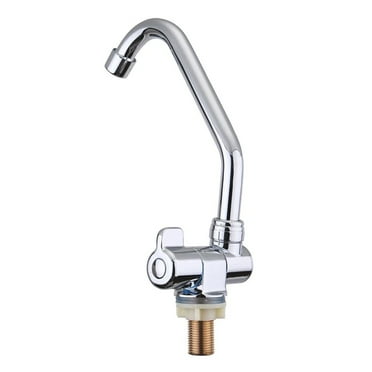 Foldable RV Faucet Rotating Single Handle, Deck/Wall Mounted RV Kitchen Tap Copper Cold Water