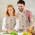 thumbnail image 3 of Pioneer Flower Floral Print Pattern Apron-Garden Aprons for Women with Pockets-Cotton Linen Waterproof Kitchen Cooking Gardening Aprons Adjustable for Kitchen,Cooking,BBQ and Salon 33x27 Inch, 3 of 7