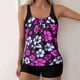thumbnail image 5 of Gibobby Conjunto de Bañador Sexy Traje de baño para mujer Tankini Traje de baño normal de 2 piezas Sin espalda Impresión de 2 piezas Estampado ajustable (Rosa caliente,CH), 5 of 5
