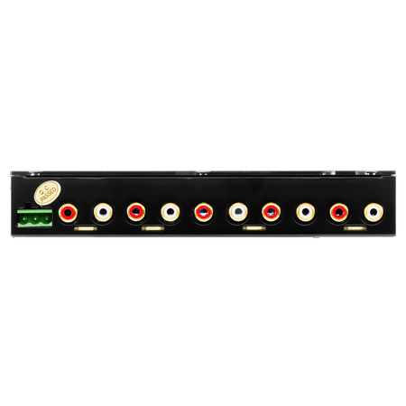 4 Band Pre-Amp Half-DIN Car Equalizer, Subwoofer Output, Dual Color Illumination