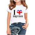 thumbnail image 3 of Jinhomg Kids Summer Tee Shirts Short Sleeve British Flag Graphic T-Shirt Lightweight Comfy Crew Neck Everyday Tops White 11 Years, 3 of 5