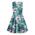 thumbnail image 5 of SGFCWSX Girls Sleeveless Dress Crew Neck Graphic Print A-Line Summer Party Dresses for Kids Multicolor Size 11-12 Years, 5 of 6