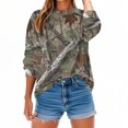 thumbnail image 4 of Maplenight Crewneck Sweatshirts for Women Casual Long Sleeve Tops Camo Maple Leaf Graphic Shirts Fall Fashion Clothes, 4 of 8