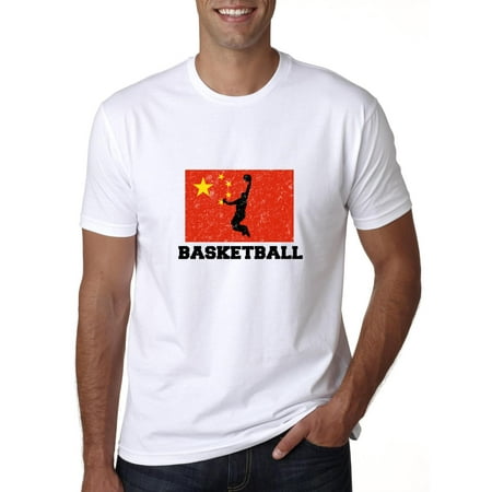 Chinese Men - China Olympic - Basketball - Flag - Silhouette Men's T-Shirt