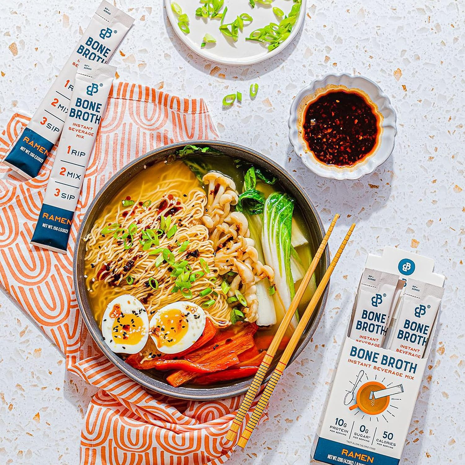 (Pack Of 8) Bare Bones Bone Broth Stick Instant Ramen 4 Count 2.12 Oz
