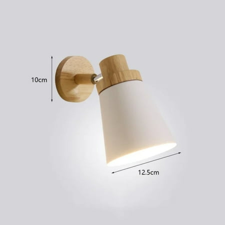 

CHNGYCX Modern Nordic Wood Base Macarone Iron Spotlights Wall Lamp with E27 Bulb for Living Room Decoration