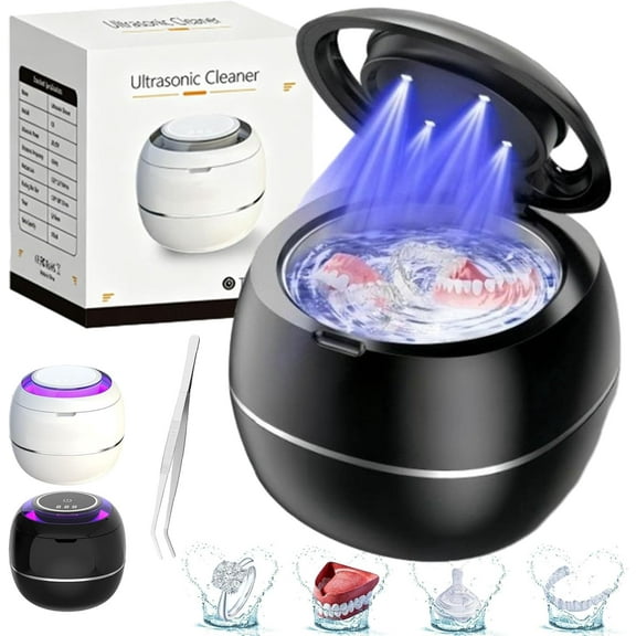 CCNZZITSHT Denture Dome by ,Ultrasonic UV Denture Cleaning Dome, Upgraded Retainer Cleaner for Night Guards, Braces, Aligner, Toothbrush, Jewelry and Mor