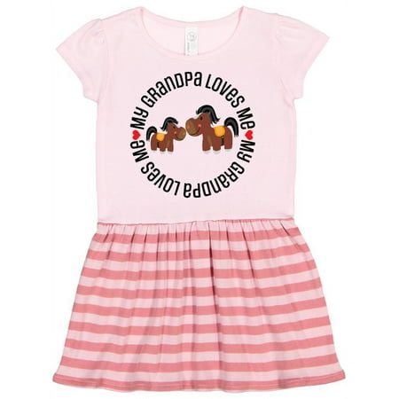

Inktastic Grandpa Loves Me Grandchild Horse Gift Toddler Girl Dress