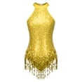 thumbnail image 3 of CHICTRY Womens Sparkling Sequins Fringed Dancewear Cross Back Latin Jazz Samba Dance Leotard, 3 of 7