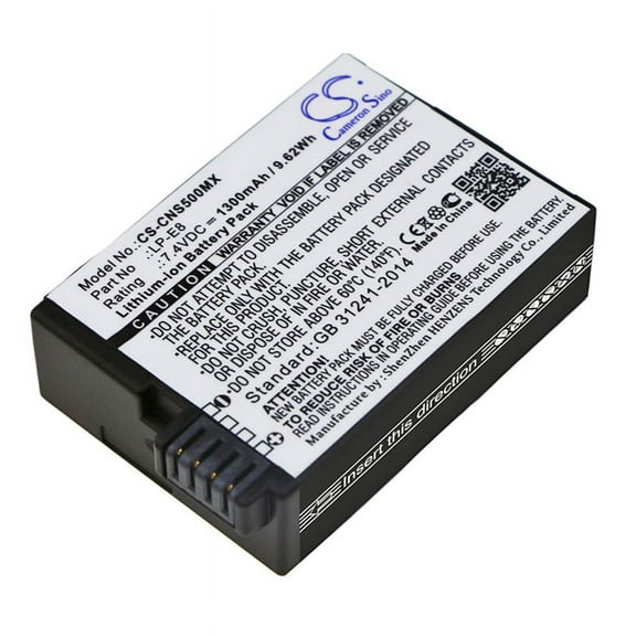 1300mAh LP-E8 Battery for Canon EF-S, EOS 550D, EOS 600D, EOS 650D, EOS 700D, EOS Kiss X4, X5, X6i, EOS Rebel T2i, T3i, T4i, T5i