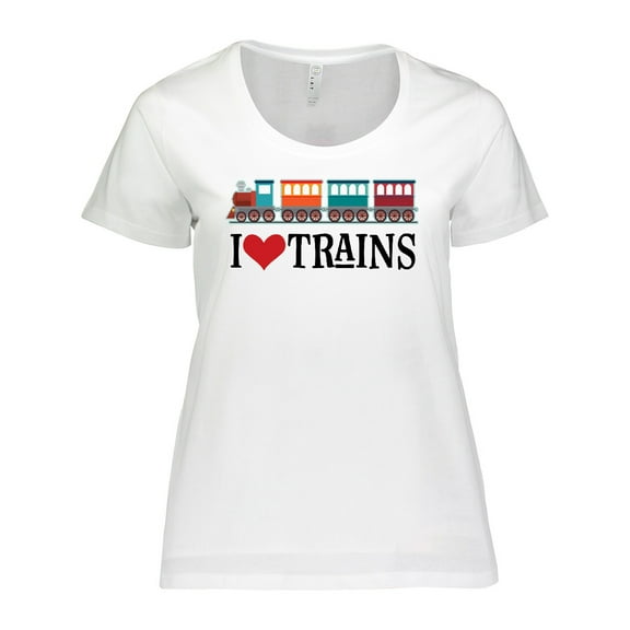 Inktastic I Love Trains Women's Plus Size T-Shirt