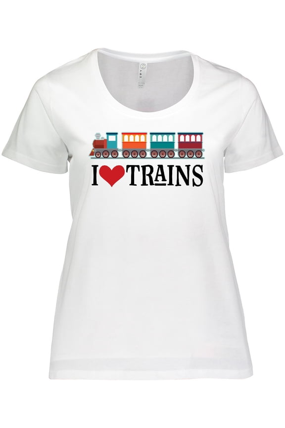 I Love Trains Women's Plus Size T-Shirt